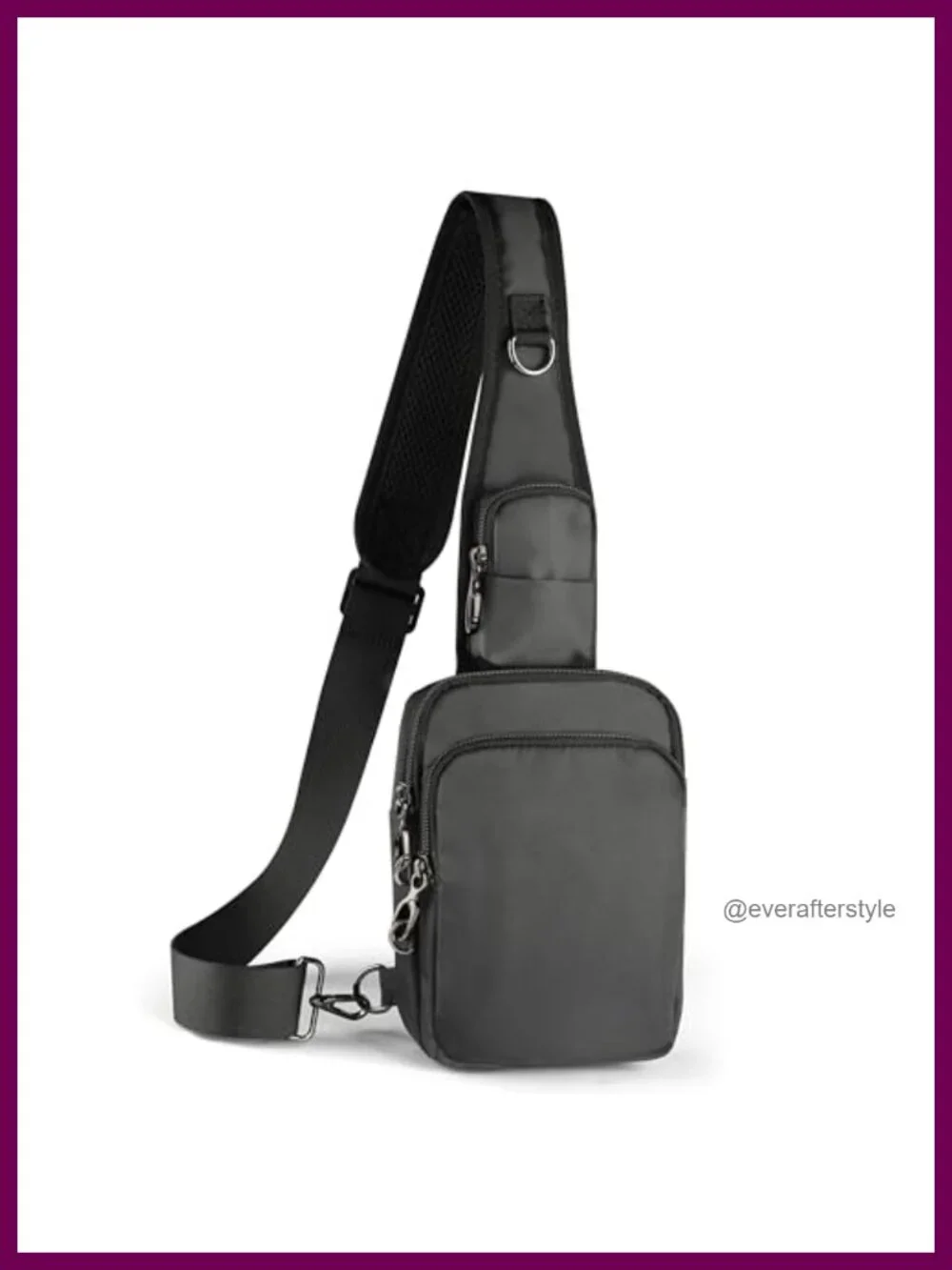 RFID Blocking Sling Bag Water Resistant Crossbody with Zipper Lock